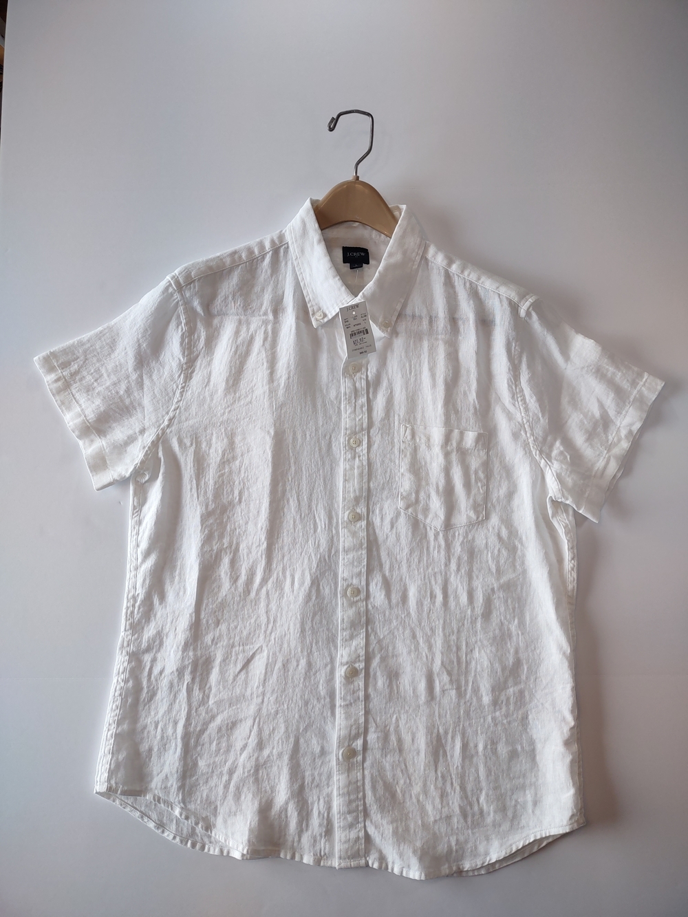 J. Crew White Linen Button-Down Shirt